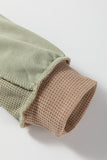 Color Block Waffle Knit Patchwork Oversized Sweatshirt- 3 Colors