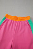 Color Block Patchwork Long Sleeve Top and Pants Set