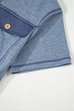 Button-Up Patchwork Pocket Short Sleeve Jumpsuit