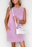 Mineral Wash Tank Mini Dress with Pockets- 3 Colors