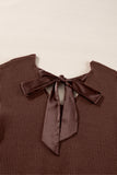 Lantern Sleeve V-Neck Bow Back Sweater- 4 Colors