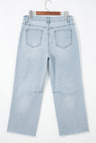 American Sequin Star Patch Pockets Cropped Jeans