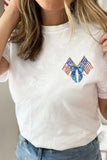 White American Coquette Flag Sequin Graphic T-Shirt