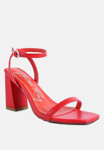 Mooncut Ankle Strap Block Heel Sandals- 3 Colors