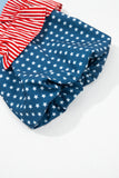Stars and Stripes Contrast Puff Sleeve Top- 2 Colors