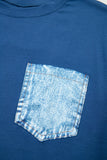 Printed Denim Chest Pocket Graphic T-Shirt- 2 Colors