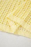 Side Tie Crochet Knit Short Sleeve Sweater- 2 Colors