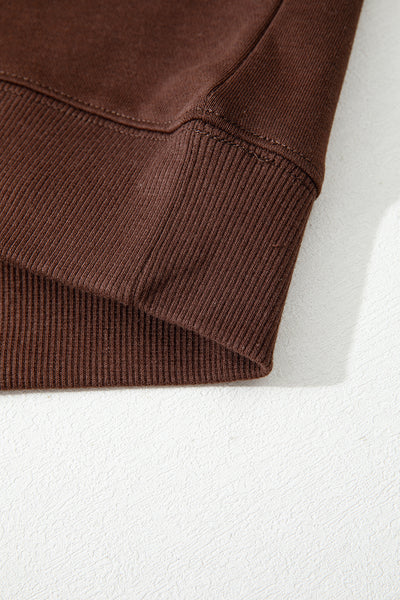 Navy Blue Preppy Striped Sleeve Loose Sweatshirt