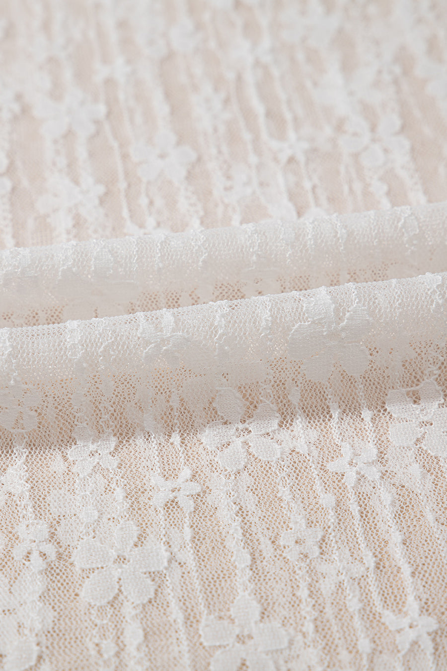 Floral Lace Sheer Long Sleeve Slim Fit Top- 3 Colors