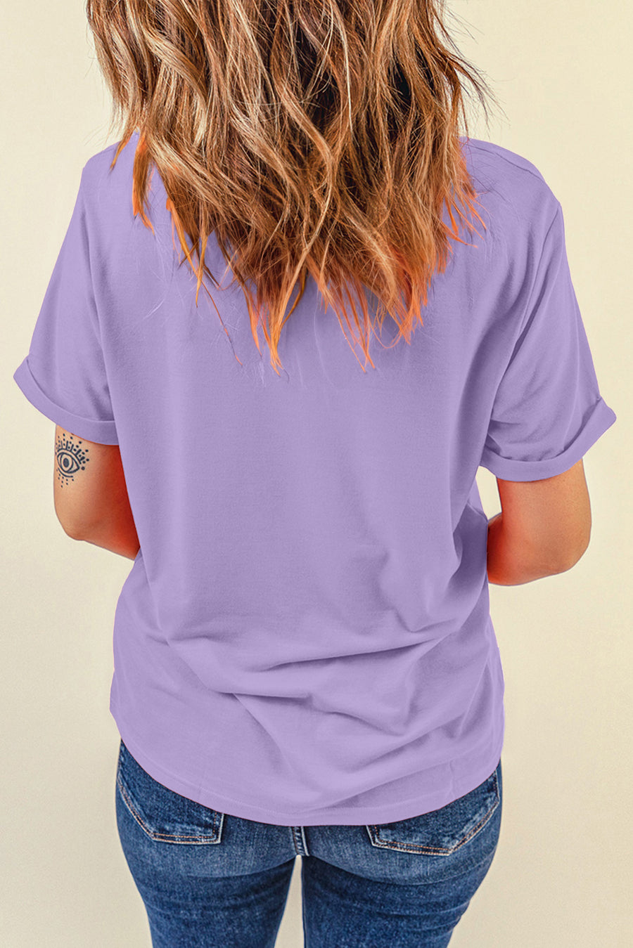 Basic Crew Neck Rolled Sleeve T-Shirt- 12 Colors