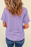 Basic Crew Neck Rolled Sleeve T-Shirt- 12 Colors