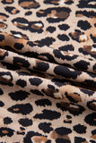 Striped Contrast Trim Leopard Patchwork Long Sleeve Midi Shirt Dress- 2 Colors