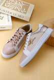 Glitter & Star Patchwork PU Leather Sneakers- 2 Colors