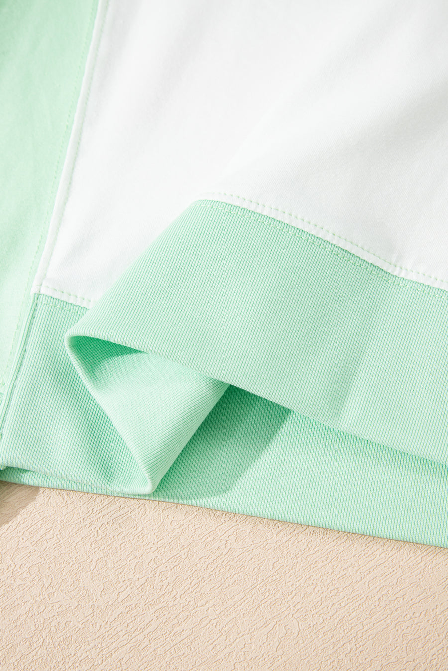 Color Block Exposed Seam Patchwork Crew Neck T-Shirt- 2 Colors