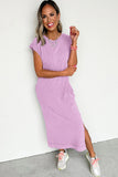 Mineral Wash T-Shirt Dress with Pockets- 3 Colors