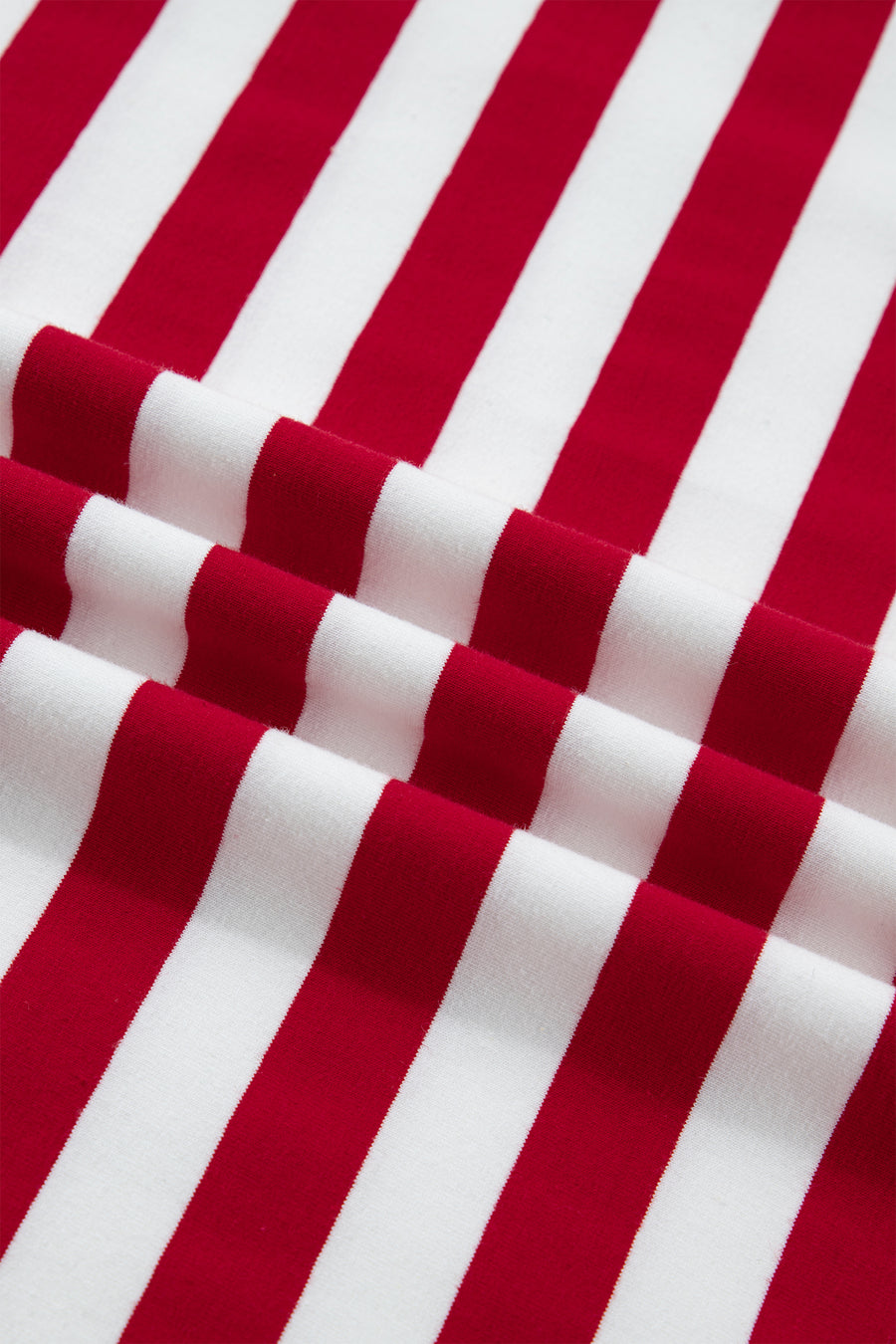 Red and White Striped Crew Neck T-Shirt
