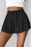Ribbon Drawstring High-Waist Lined Tennis Skort- 6 Colors