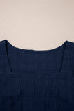 Textured Ruffle Blouse and Shirred High-Waist Shorts Set- 5 Colors