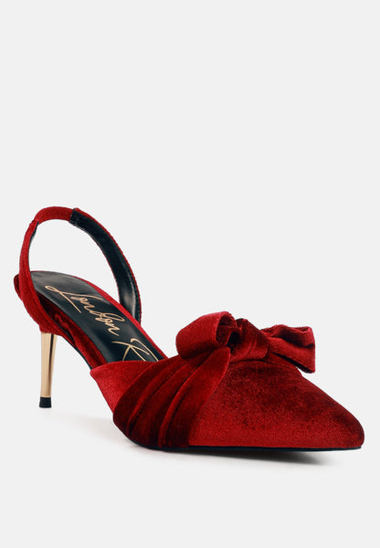 Mayfair Velvet High Heel Mule Sling Backs- 2 Colors