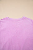 Yellow Cream Solid Color Washed Sleeveless Top Split Skort Cotton 2pcs Outfit