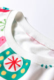 Pink Santa Claus Graphic Christmas Tree Long Sleeve Pajama Set- 2 Colors