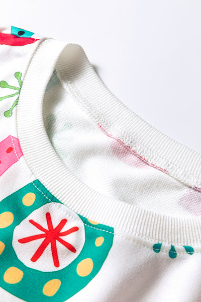 Pink Santa Claus Graphic Christmas Tree Pajama Set