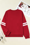 Plus Size Varsity Striped Crew Neck Sweatshirt- 2 Colors