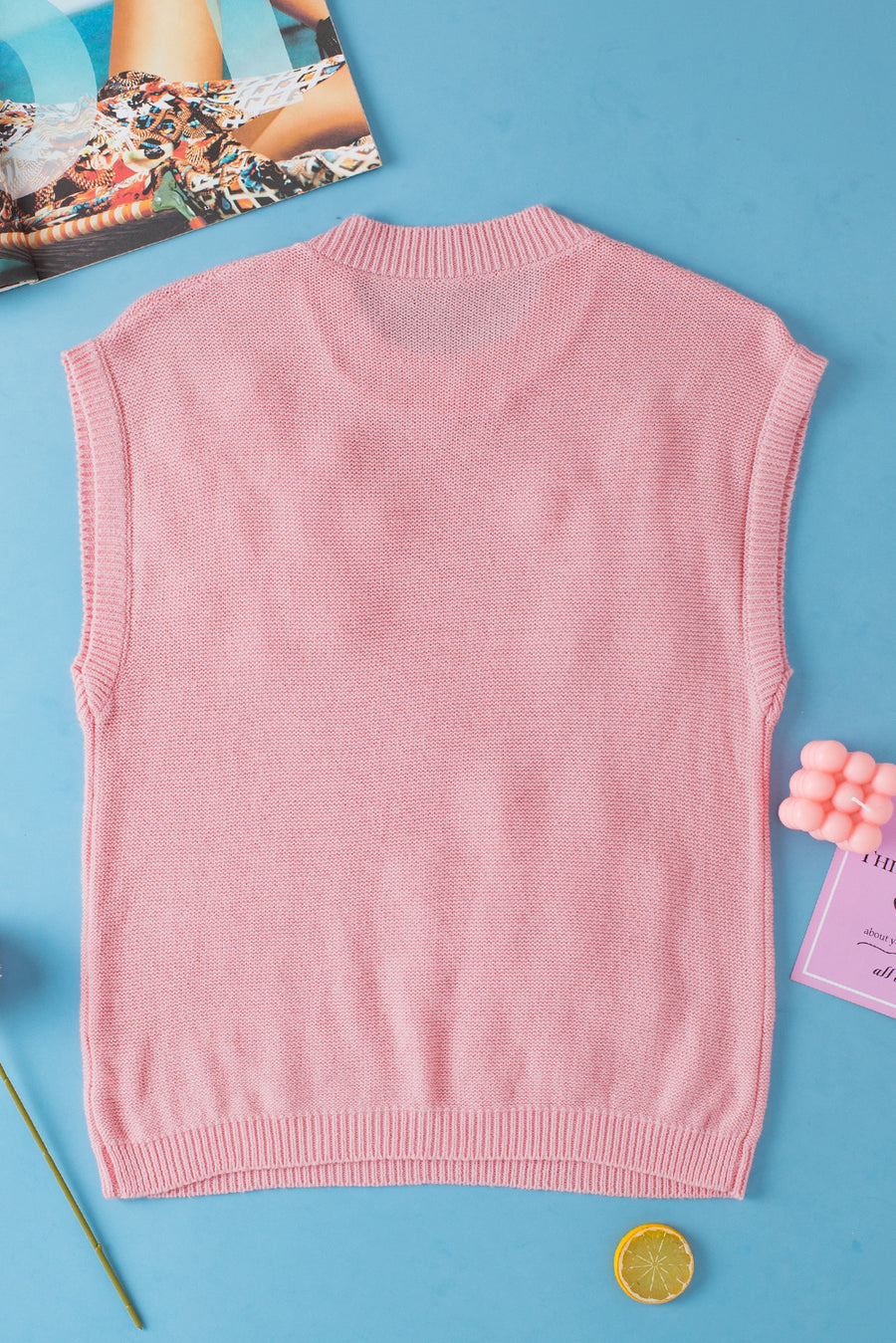 Flower Patch Knit Crew Neck Short Sleeve Sweater- 2 Colors