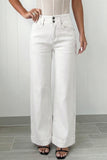 2-Button High Waist Wide Leg Jeans- 4 Colors