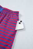 Striped Ribbed Short Sleeve T-Shirt and Shorts Set- 3 Colors