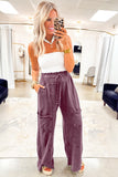 Mineral Wash High Waist Cargo Sweatpants- 3 Colors