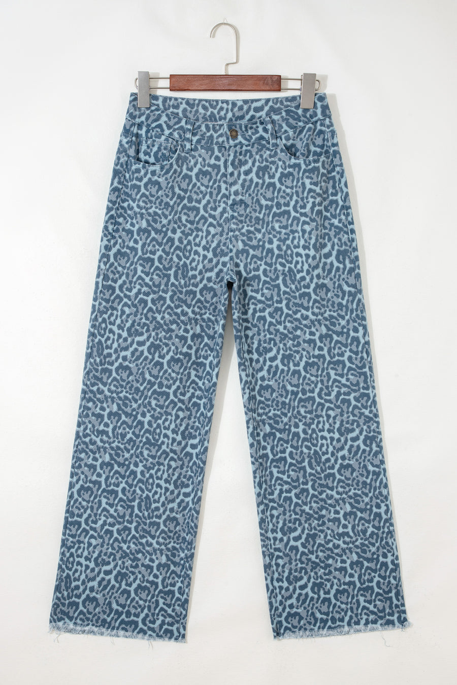 Print Frayed Edge Wide Leg High-Waist Jeans- 7 Styles