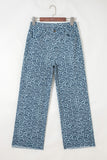 Print Frayed Edge Wide Leg High-Waist Jeans- 7 Styles