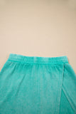 Yellow Cream Solid Color Washed Sleeveless Top Split Skort Cotton 2pcs Outfit