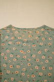 Floral Print Mesh Slim Fit Long Sleeve Blouse- 2 Colors