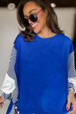 Striped Patchwork Sleeve Colorblock Sweatshirt- 3 Colors