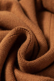Rust Ribbed Detail Mini Sweater Dress