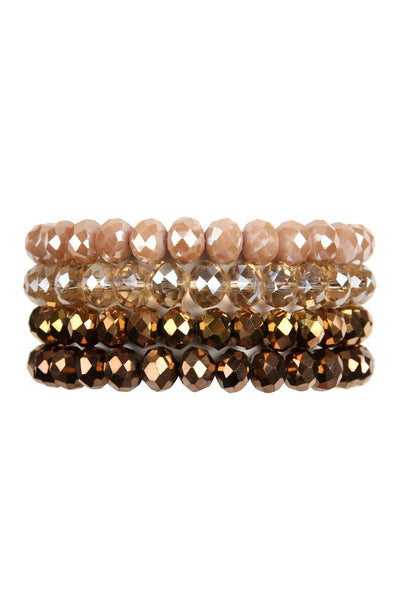 Four-Line Glass Beads Stretch Bracelet