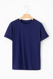 Basic Crew Neck Rolled Sleeve T-Shirt- 12 Colors