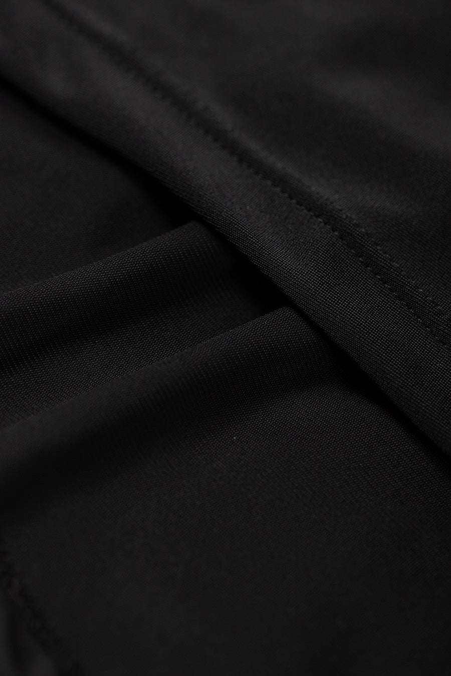 Black High-Waist Wide Band Back Pocket Swim Shorts