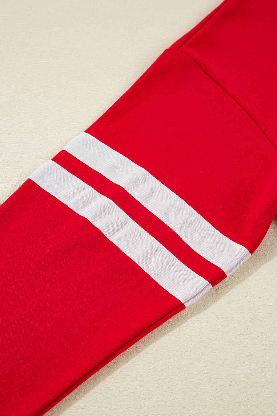 Varsity Striped Sleeve Drop Shoulder Sweatshirt and Shorts Set- 5 Colors