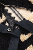 Beige Vintage Geometric Half Zip Plush Sweatshirt