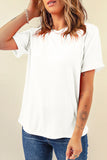 Basic Crew Neck Rolled Sleeve T-Shirt- 12 Colors