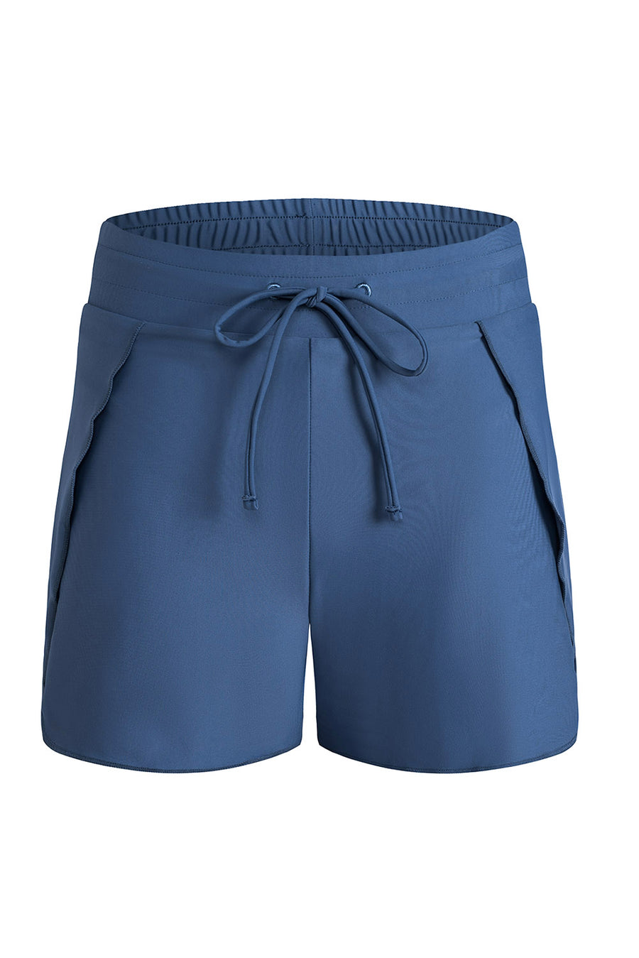 Drawstring Elastic Waist Built-In Brief Swim Shorts- 2 Colors