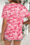 Heathered Camouflage Crew Neck Short Sleeve T-Shirt- 2 Colors
