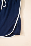 Varsity Striped Drop Shoulder Pullover Sweatshirt & Mini Skort Set- 6 Colors