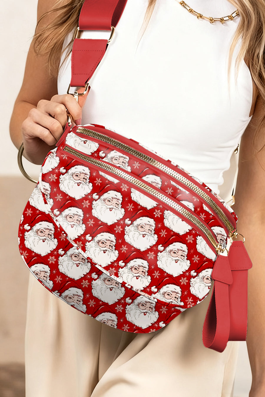 Graphic Print Multi Pocket Crossbody Bag- 4 Styles