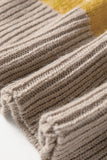 Cream Multi Color Block Drop Shoulder Crew Neck Sweater