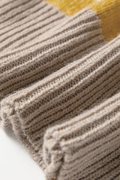 Multicolour Colorblock Drop Shoulder Crew Neck Sweater