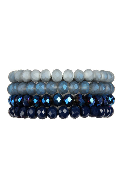 Four-Line Glass Beads Stretch Bracelet